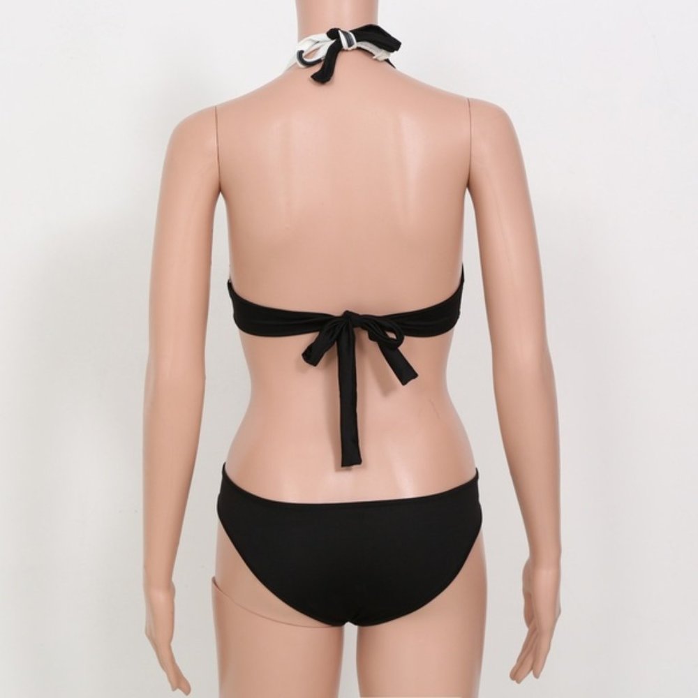 NEW Black White Polka Dot One Piece Bathing Suit - Picture 4 of 5